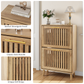 Algherohein Narrow Shoe Cabinet for Entryway, Freestanding Wooden Shoe Organizer Cabinet with 2 Flip Drawers & Adjustable Shelves