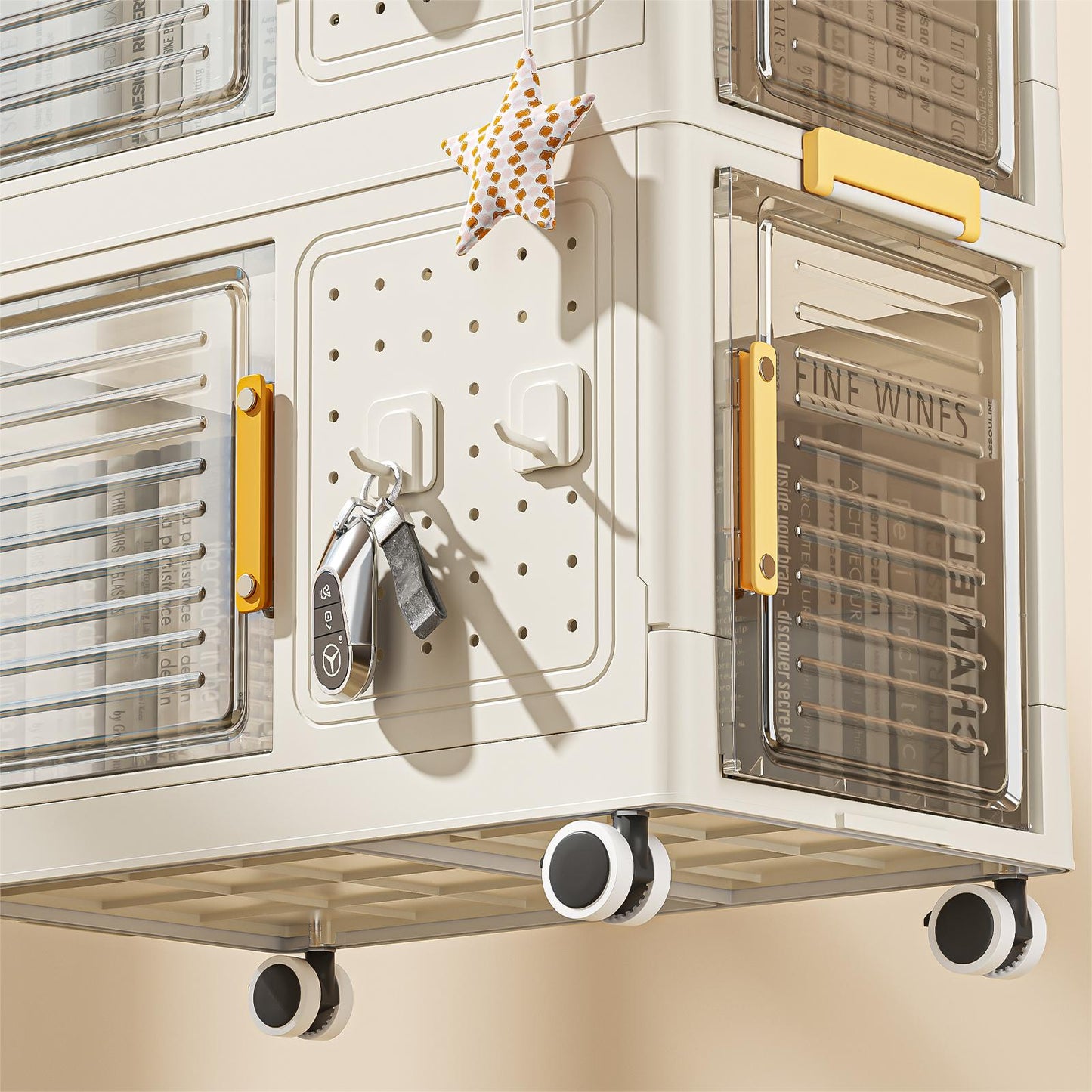 Algherohein Storage Bookcase with Wheels,Living Room or Kitchen Cart Cabinets