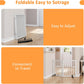 Smart FENDEE Bamboo Dog Gates for Doorways Freestanding Pet Gate, 2 Support Feet, 24"H, White