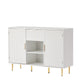 Algherohein Sideboard Cabinet with Doors and Drawer,Buffet Cabinet with Storage,White
