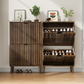 Semiocthome 23.6" Shoe Cabinet, Shoe Storage Cabinet with 2 Flip Drawers, Ventilated Grille Design,Tall Legs,Entryway, Walnut