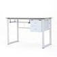 Algherohein Simple Computer Desk for Small Area with Keyboard Tray and 2 Drawers
