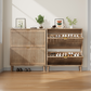 Semiocthome 31.5" Shoe Cabinet, Shoe Storage Cabinet with 2 Flip Drawers, Ventilated Grille Design,Tall Legs, Entryway, Natural