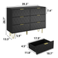 Algherohein 6 Drawers Dressers for Bedroom,Double Chest of Drawers