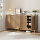 Algherohein Mid-Century Shoe Cabinet, 7-Tier, Adjustable Shelves, 20-24 Pair Capacity, Walnut