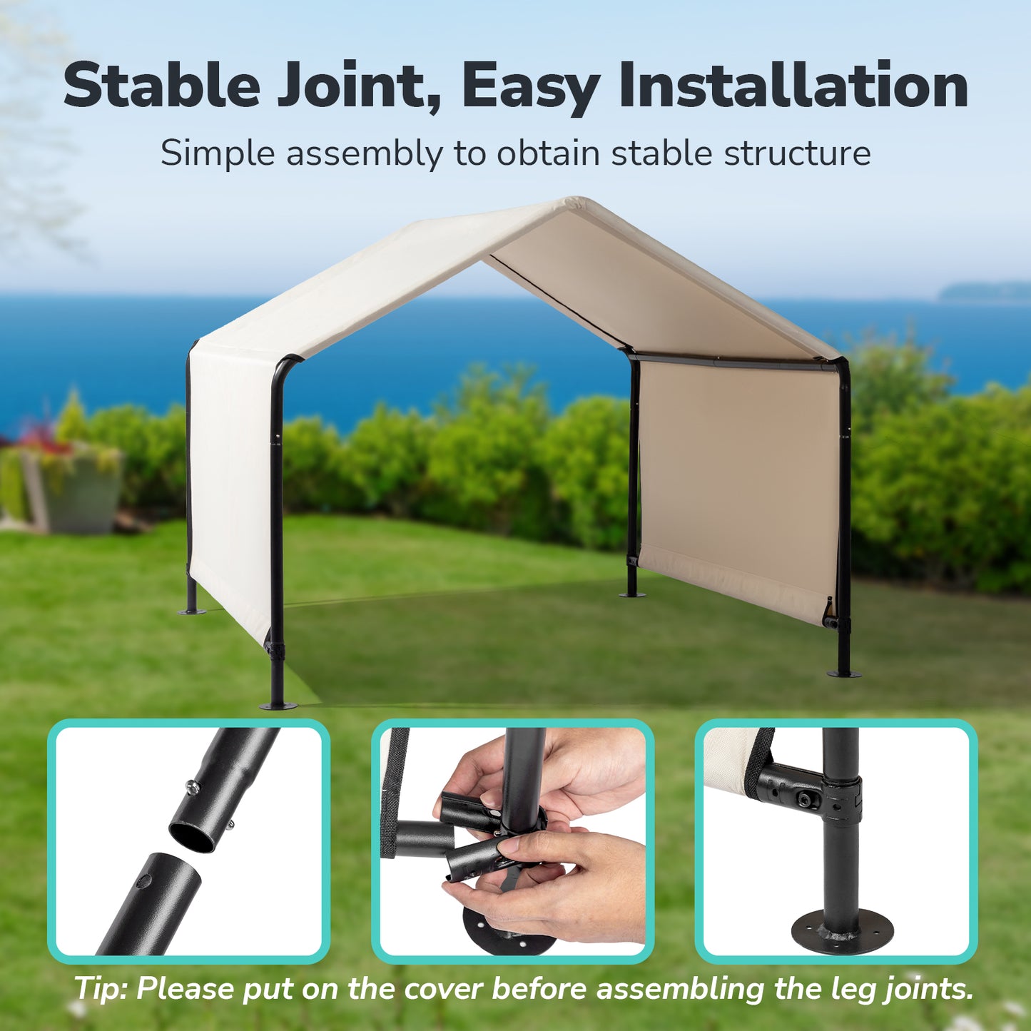 Smart FENDEE Pet Shade Shelter Tent for Large Medium Dogs,4'x4'x3' Outdoor Sun Rain Canopy Pet House