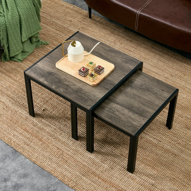 Smart FENDEE Modern Wood Nesting Coffee Table
