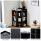 Smuxee Modern Corner Shelf with Cube Storage,USB Outlets Charging Station,Home Corner Cabinet