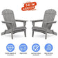 Smuxee Folding Adirondack Chair Sets of 2, Wood Chair for Outdoor Patio