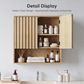 Semiocthome Medicine Cabinet Bathroom Wall Storage Cabinet with Fluted Doors and Adjustable Shelves, Natural Oak