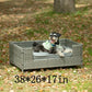 Smart FENDEE Rattan Dog Bed Pet Enclosures with Cushion for Patio, Waterproof