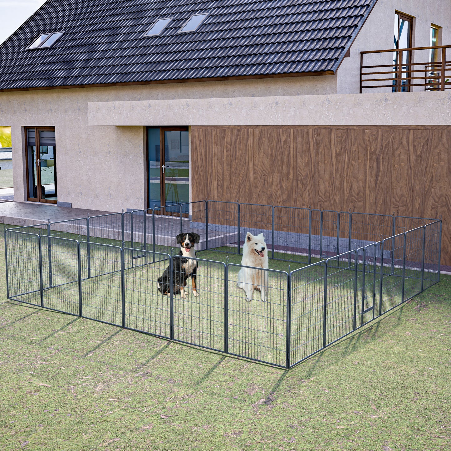 Smart FENDEE Dog Playpen Heavy Duty Pet Fence Metal Exercise Pens Outdoor