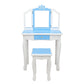 Smuxee Kids Vanity Table Sets for Girls, Snowflake Style Bedroom Makeup Vanity with Mirror
