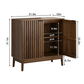 Semiocthome 31.5” Buffet Cabinet with 2 Slatted Doors and 1 Adjustable Shelf for Kitchen, Walnut