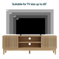 Semiocthome 55" TV Stand with Slatted Doors and Cable Holes, Entertainment Center for Living Room, Natural