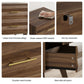 Semiocthome Nightstand with 2 Drawers and Unique 3D Fluted Design, Bedside Table for Bedroom, Walnut