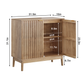 Semiocthome 31.5” Buffet Cabinet with 2 Slatted Doors and Adjustable Shelf for Kitchen, Natural