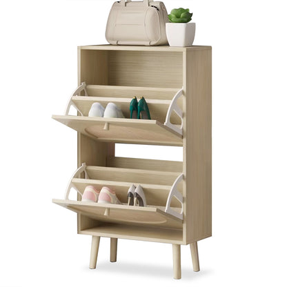 Algherohein Rattan Shoe Storage Cabinet, Shoe Rack Cabinet for Entryway,Natural
