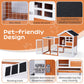Algherohein Wood and Chicken Wire Hen Chicken Coop Rabbit Hutch Kennels House,Outdoor Nest Box,Brown