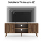 Semiocthome Mid-Century Walnut TV Stand with 2 Vertical Groove Doors, Media Console for Living Room