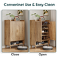 Semiocthome 6-Tier Shoe Cabinet with Line Groove Design and Adjustable Shelves for Entryway, Natural