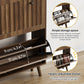 Semiocthome 31.5" Shoe Cabinet with 2 Flip Drawers, Farmhouse Shoe Rack for Entryway ,Walnut