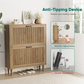 Semiocthome 31.5" Shoe Cabinet with 2 Flip Drawers, Small Fluted Doors, Shoe Storage Cabinet for Entryway,Natural