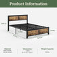 Algherohein Metal Bed Frame with Headboard Wood,No Box Spring Needed