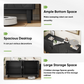Algherohein Black Buffet Cabinet with Adjustable Shelves and 4 Doors,Kitchen Sideboards and Buffets