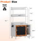 Algherohein Wood Cat Litter Box Enclosure with 2 Shelves and 1 Door,Graffiti Hidden Cat Box