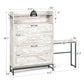 Smuxee Farmhouse Shoe Cabinet with Storage Table and Shelf,Entryway Shoe Storage Cabinet,Wood White