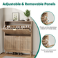 Semiocthome 31.5" Modern Shoe Cabinet, Shoe Storage Cabinet with 2 Flip Drawers for Entryway, Natural