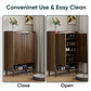 Semiocthome 6-Tier Shoe Cabinet with Fluted Doors and Adjustable Shelves, Shoe Storage for Entryway,Walnut