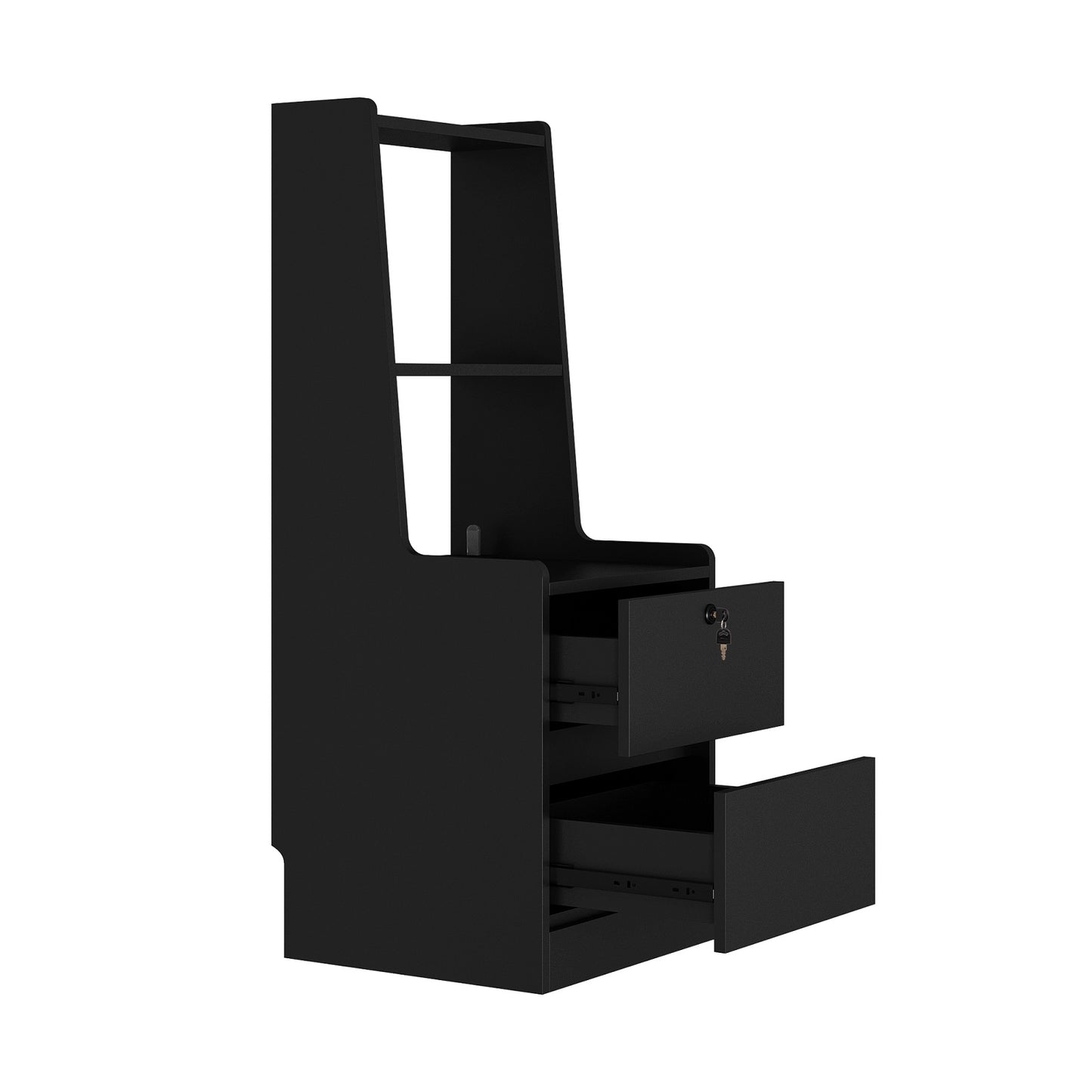 Algherohein Tall Nightstand with Charging Station and Night Light,End Tables with 2 Drawers