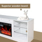 Algherohein Fireplace TV Stand for 65 inch TV,57.8in L Electric Fireplace Entertainment Center
