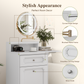 Smuxee 3 In 1 White Vanity Set with Mirror and Lights,Makeup Vanity with Drawer and Vanity Stool