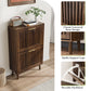 Semiocthome 23.6" Shoe Storage Cabinet with 2 Flip Louvered Drawers for Entryway, Hallway, Walnut