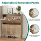 Semiocthome 31.5" Shoe Cabinet, Shoe Storage Cabinet with 2 Flip Drawers, Ventilated Grille Design,Tall Legs, Entryway, Natural