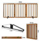 Smart FENDEE Bamboo Dog Gate Freestanding Pet Gate with 2 Support Feet for Doorways,Walnut,24"H