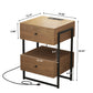 Semiocthome Nightstand Set of 2 with Charging Station and 2 Drawer,Bedside Table for Bedroom