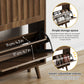 Semiocthome 23.6" Shoe Cabinet with 2 Flip Drawers, Farmhouse Shoe Rack for Entryway ,Walnut