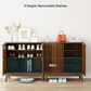 Algherohein Mid-Century Shoe Cabinet, 7-Tier, Adjustable Shelves, 20-24 Pair Capacity, Walnut