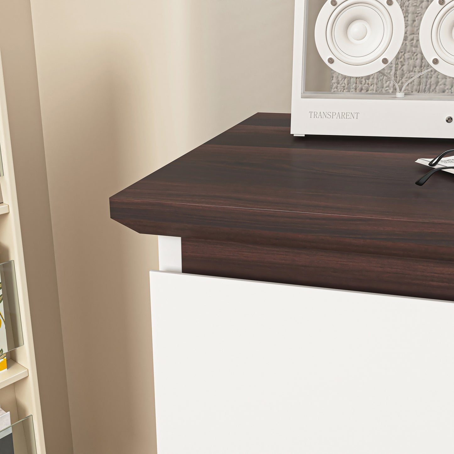 Semiocthome Modern Dresser with 5 Drawers Chest of Drawers for Bedroom, White, 39.37" Tall