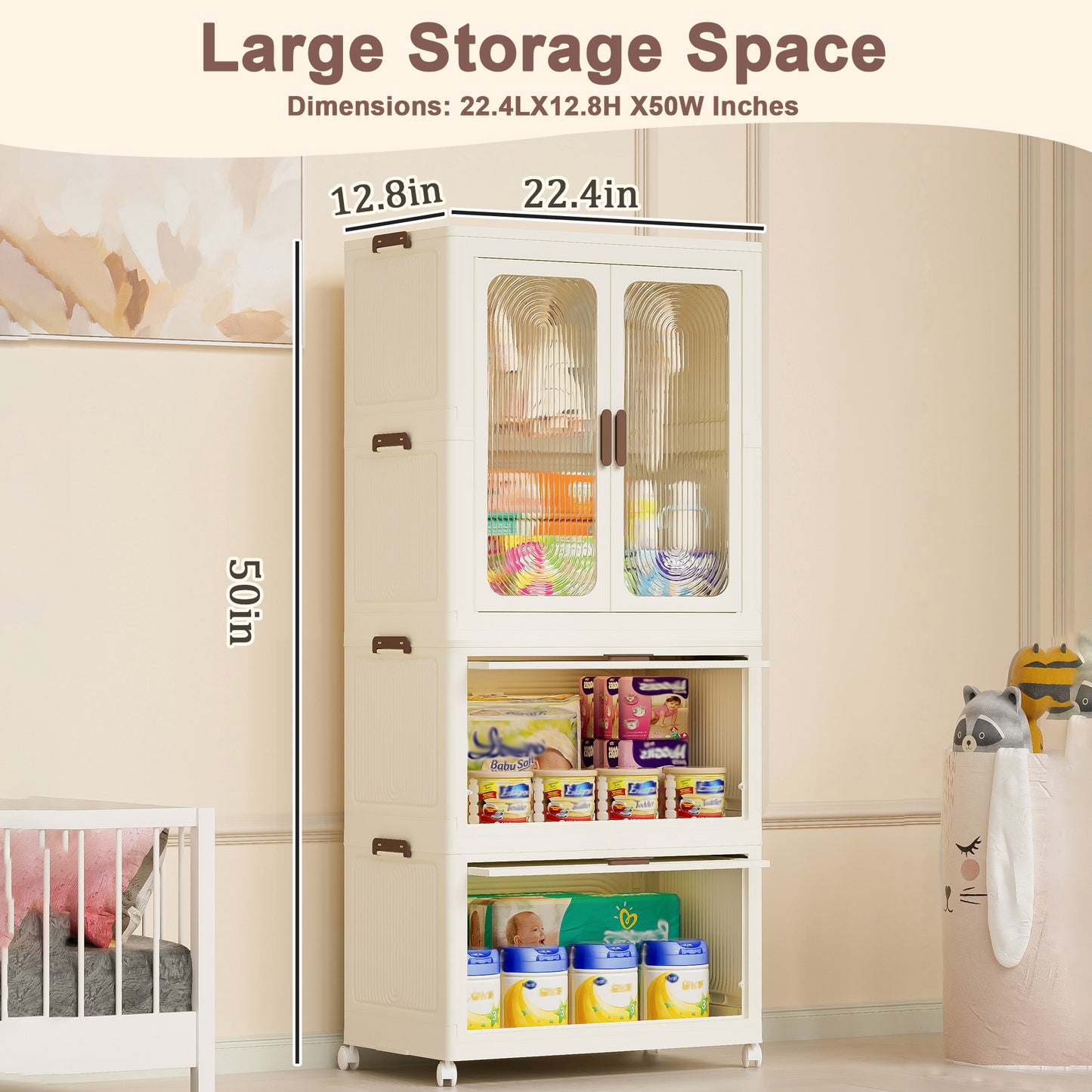 Algherohein Foldable Wardrobe Closet with 10 Clothes Rack and Rod,Closet Organizers and Storage