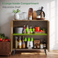 Smart FENDEE Sideboard Cabinet, Wood Storage Cabinet with 1 Adjustable Shelf, Brown