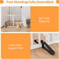Smart FENDEE Bamboo Dog Gates for Doorways Freestanding Pet Gate, 2 Support Feet, 24"H, White