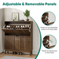 Semiocthome 31.5" Modern Shoe Cabinet, Shoe Storage Cabinet with 2 Flip Drawers for Entryway, Walnut
