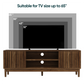 Semiocthome 55" TV Stand with Slatted Doors and Cable Holes, Entertainment Center for Living Room, Walnut