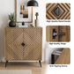 Semiocthome Buffet Cabinet with V-Shape Fluted Doors, Coffee Bar, 1 Shelf, Walnut