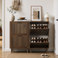 Semiocthome Shoe Cabinet with 2 Flip Drawers, Small Fluted Doors, Entryway, 23.6", Walnut